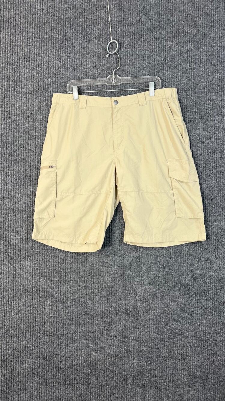 Columbia Shorts Mens 38 Tan Nylon Outdoor Hiking Camping Fishing Mid Rise Casual
